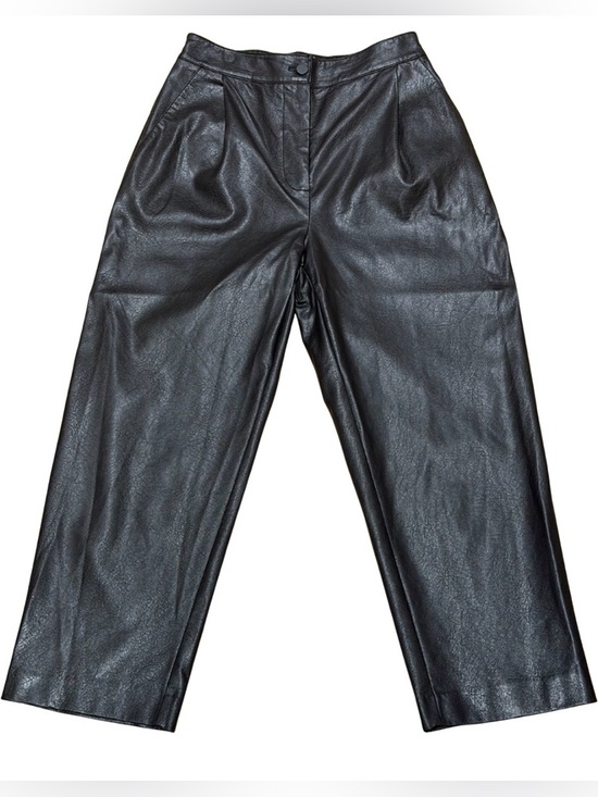 OAK + FORT Pants - OAK AND FORT vegan leather cropped pants - Small